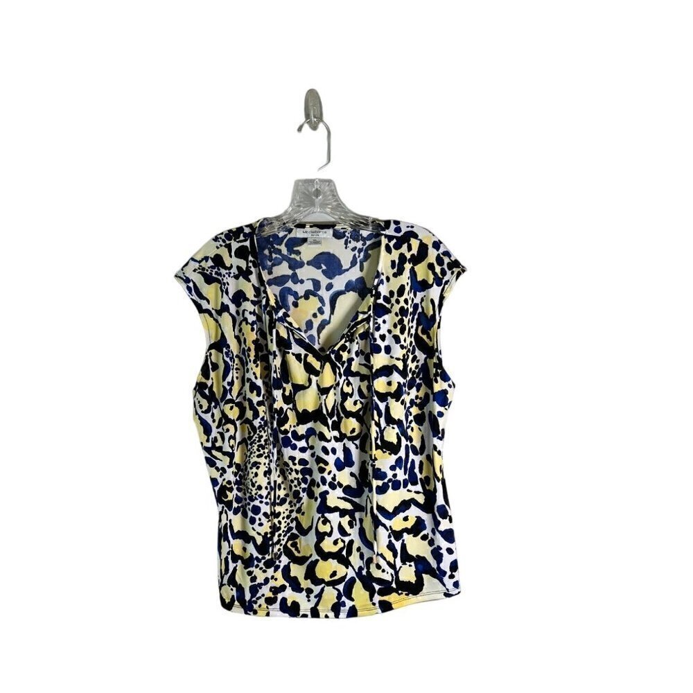 Liz Claiborne Women's Yellow, Black & Blue Sleeveless Top Size XL Petite